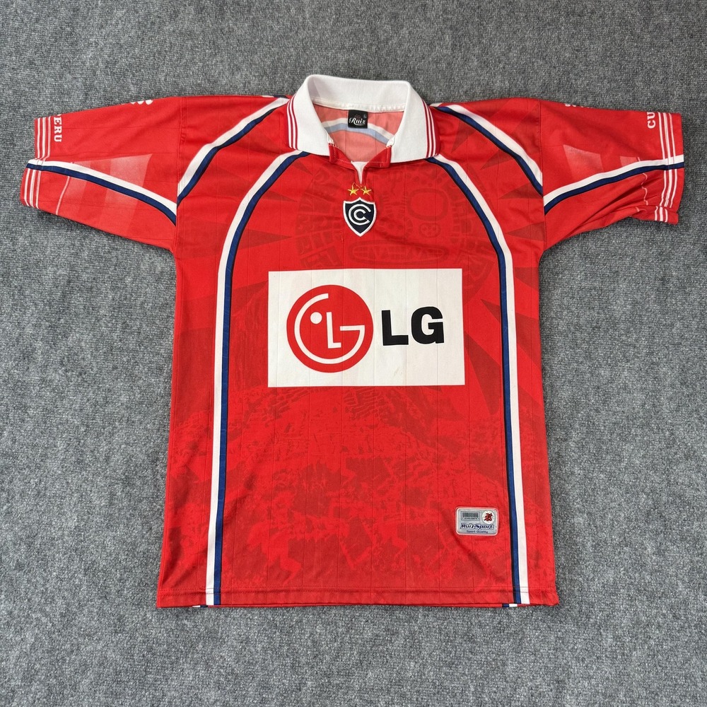 Cienciano Soccer Jersey Mens Large Sponsor Peruvian Football Ruiz Sport 2000s
